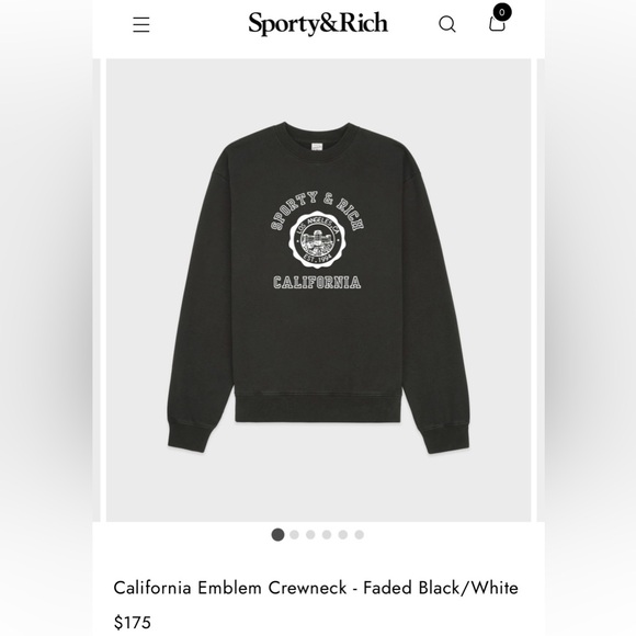 Sporty & Rich Black and White Crewneck